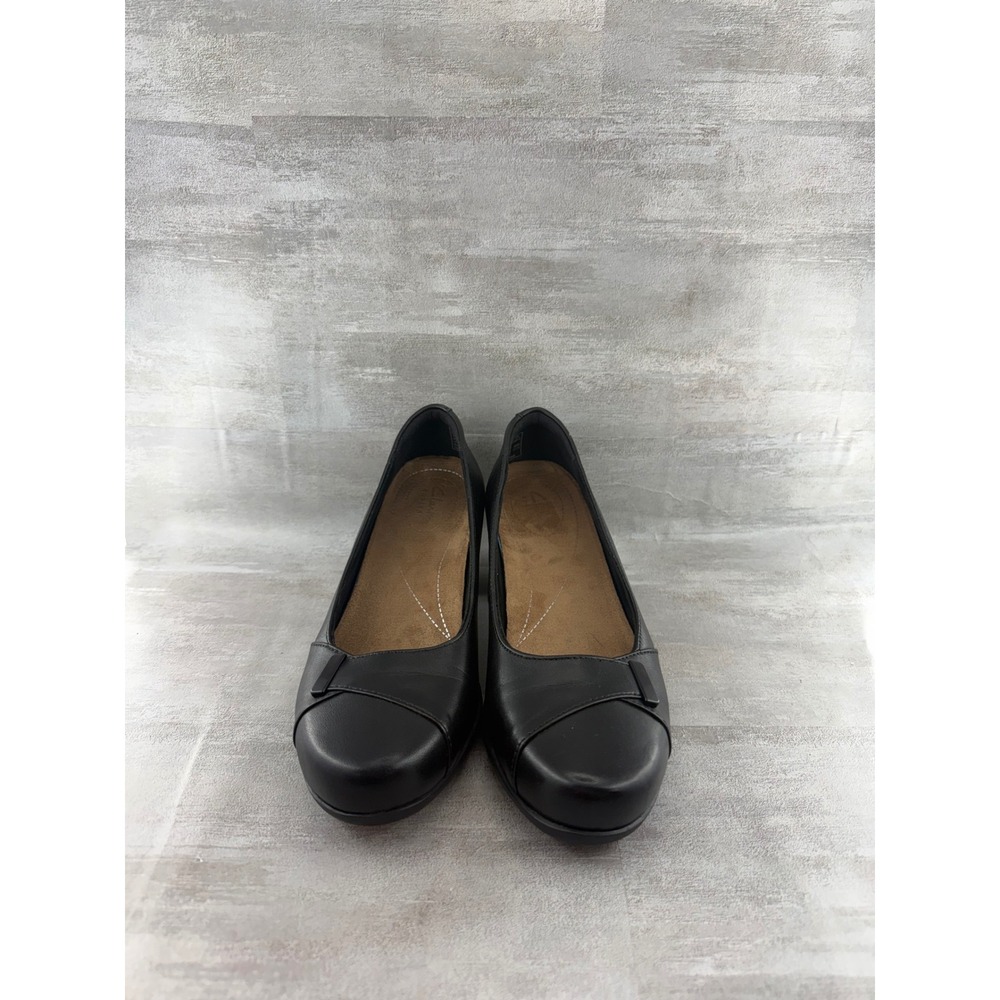Clarks Artisan Women Black Leather Block Heel Pumps 26111581 Size 8M